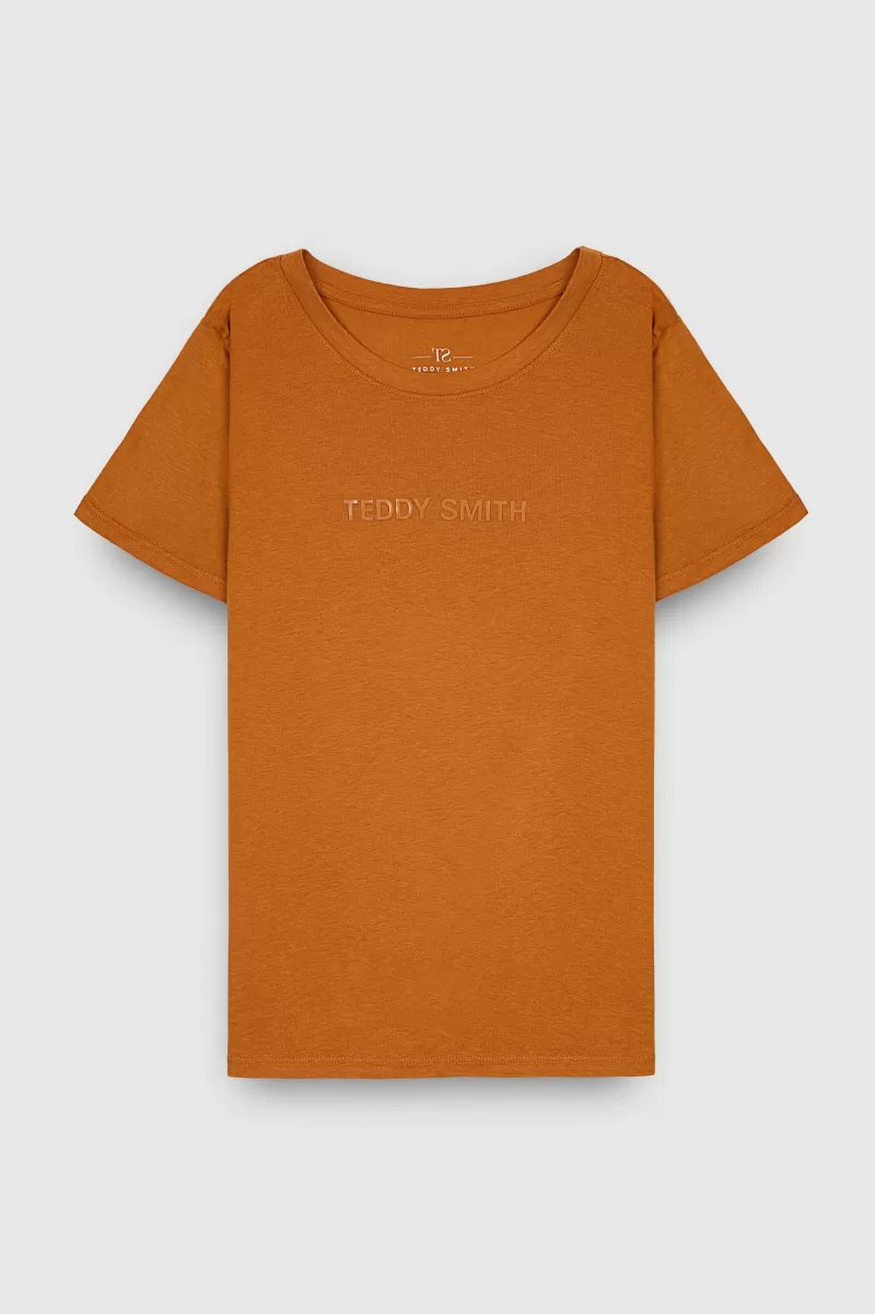 Teddy Smith T-shirt<T-shirt col rond NEW TICIA MC CAMEL WOOD CAMELWOOD