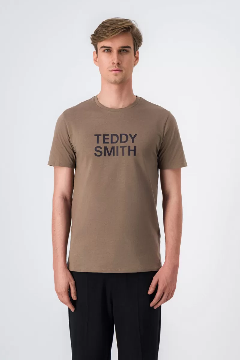 Teddy Smith T-shirt<T-shirt col rond TICLASS BASIC MC CHATAIN