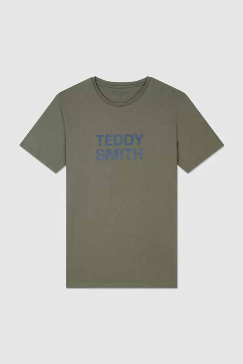 Teddy Smith T-shirt<T-shirt col rond TICLASS BASIC MC MILITARY KAKI MILITARYKAKI