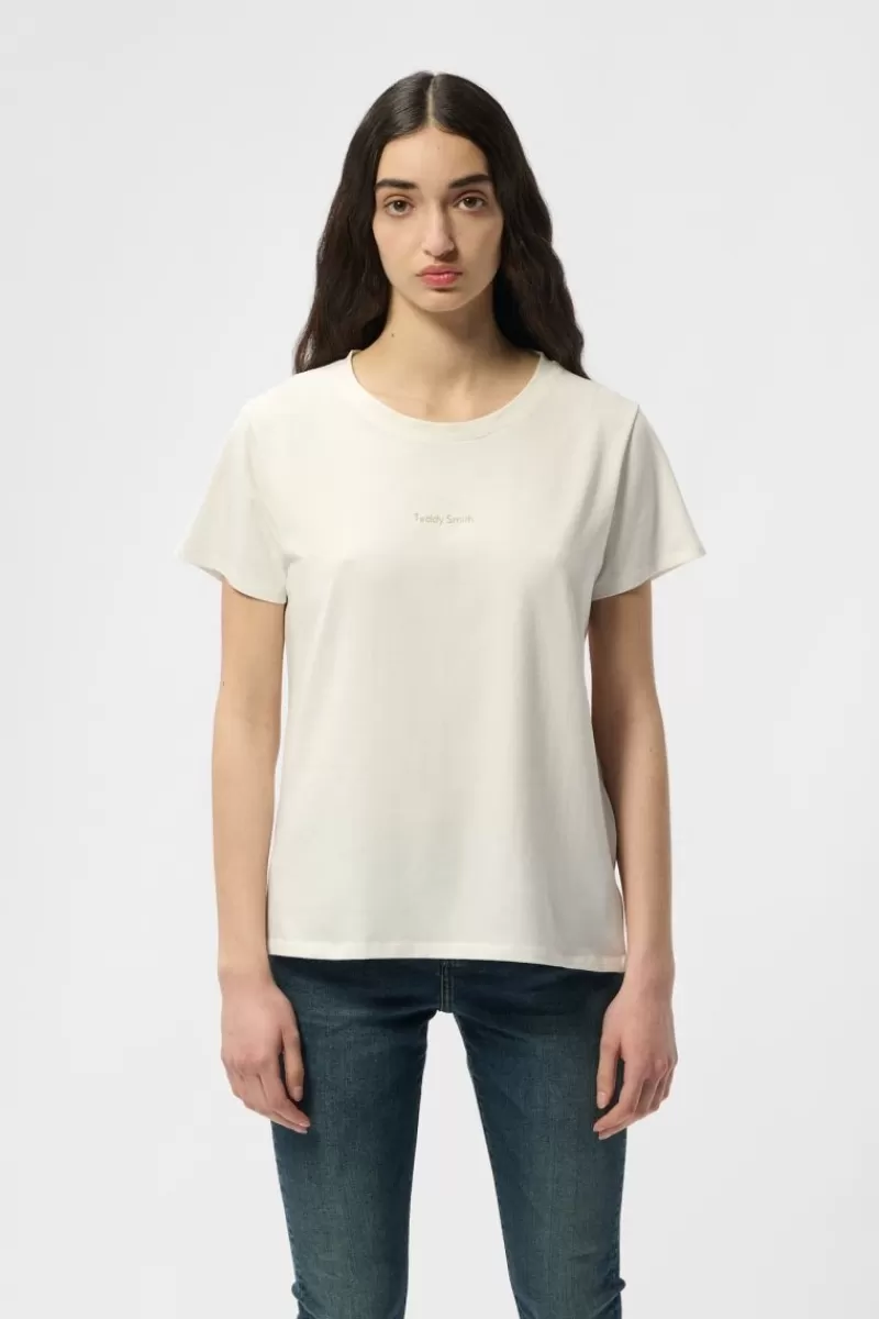 Teddy Smith T-shirt<T-shirt col rond T-RIBELLE MC MIDDLE WHITE MIDDLEWHITE