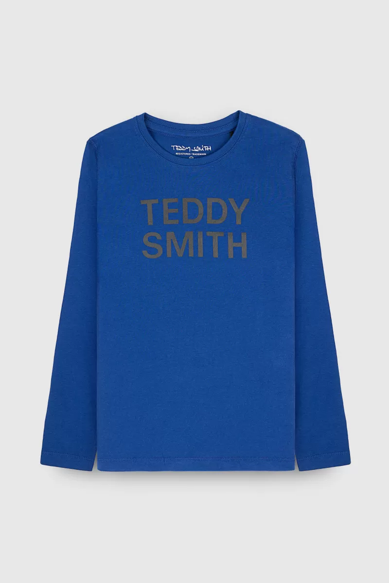 Teddy Smith T-shirt<T-shirt manches longues TICLASS 3 ML JR BLEU GALAXIE BLEUGALAXIE