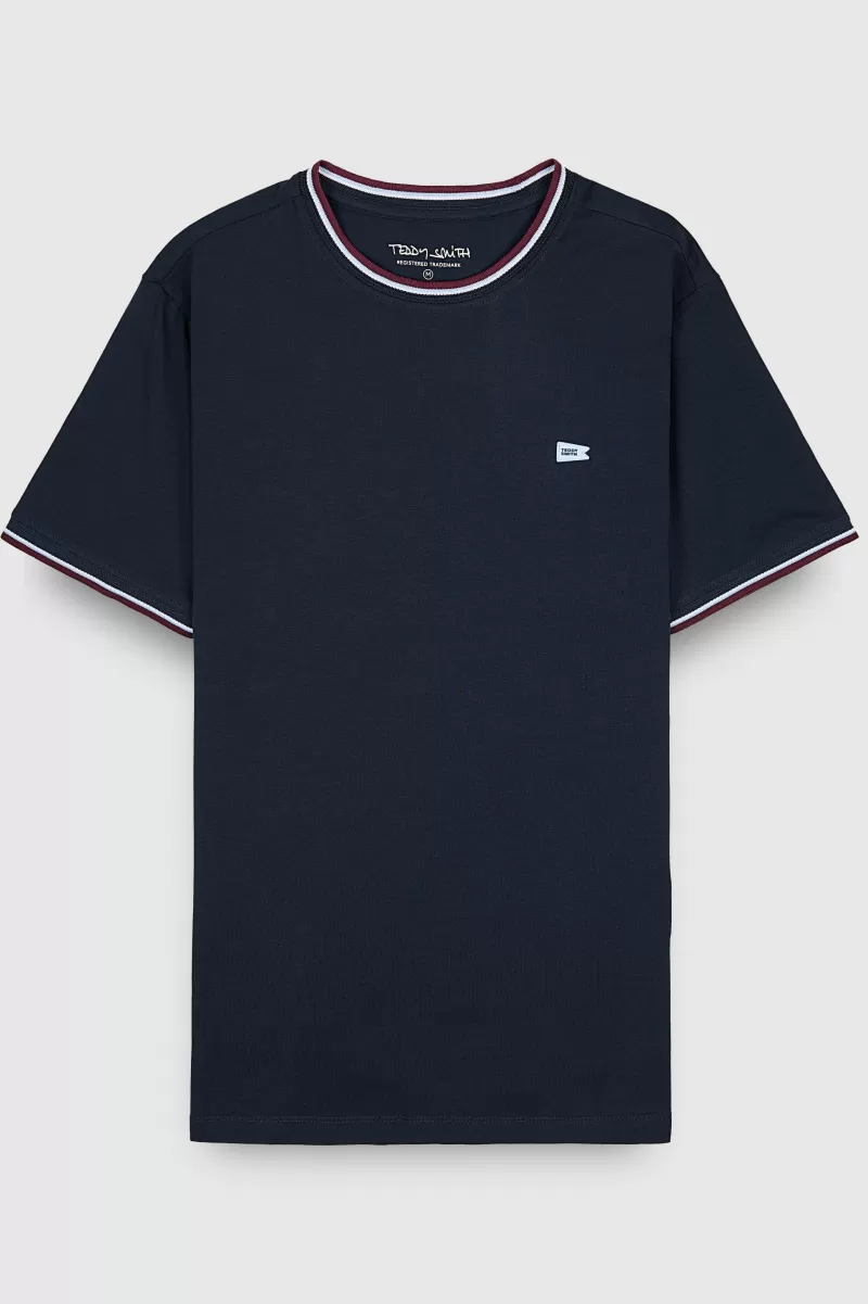 Teddy Smith T-shirt<T-shirt T-ELMER MC TOTAL NAVY TOTALNAVY