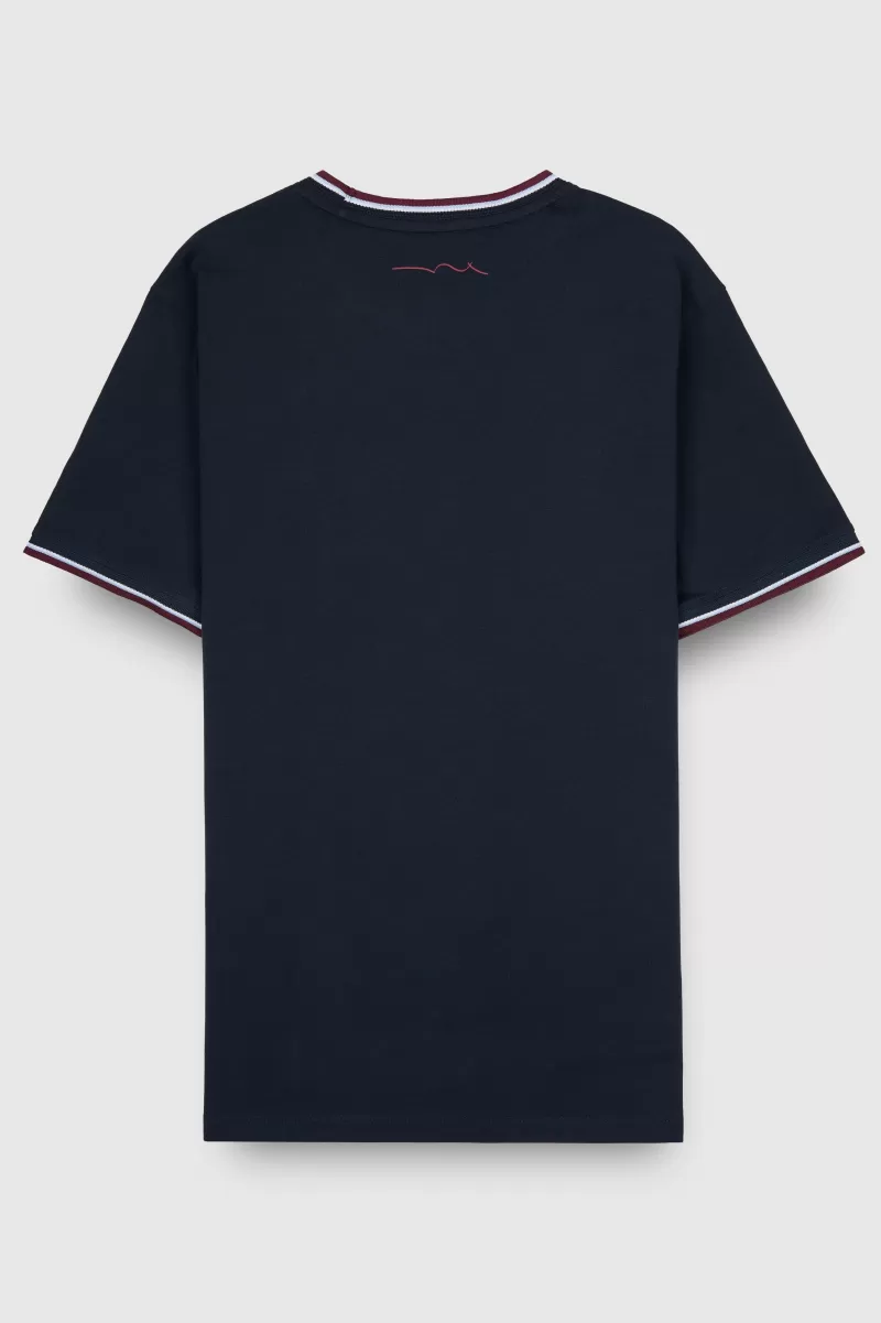 Teddy Smith T-shirt<T-shirt T-ELMER MC TOTAL NAVY TOTALNAVY