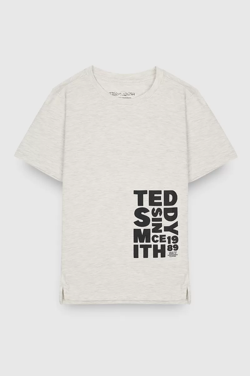 Teddy Smith T-shirt<T-shirt T-ELOA MC JR BLANC IVOIRE CHINE