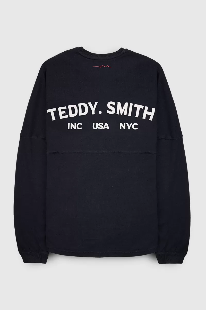 Teddy Smith T-shirt<T-shirt T-HILL ML TOTAL NAVY