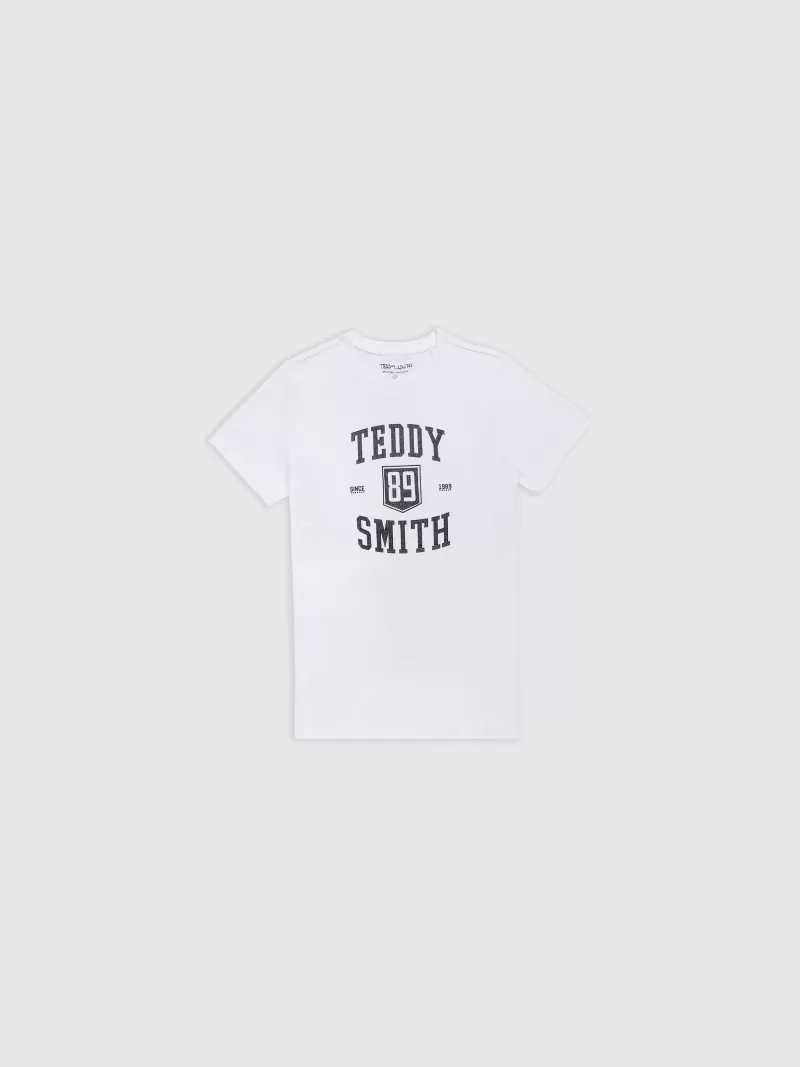 Teddy Smith T-shirt<T-shirt T-LIVE MC JR BLANC