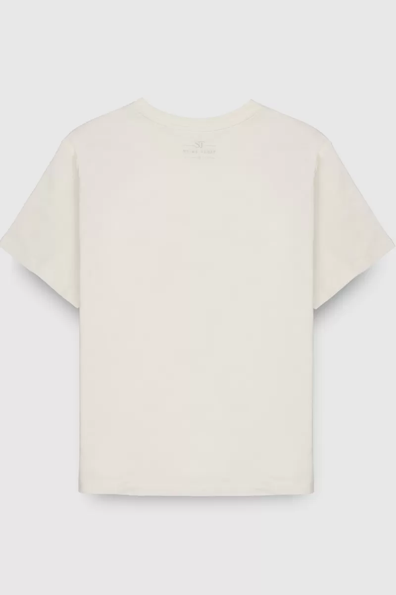 Teddy Smith T-shirt<T-shirt T-LOU MC JR MIDDLE WHITE MIDDLEWHITE