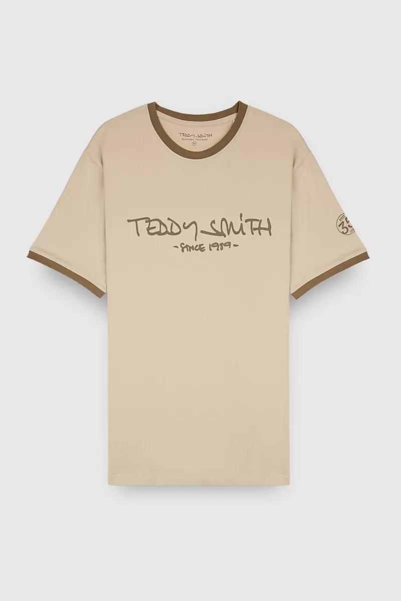 Teddy Smith T-shirt<T-shirt T-ORIGINAL MC SOFT GREGE SOFTGREGE