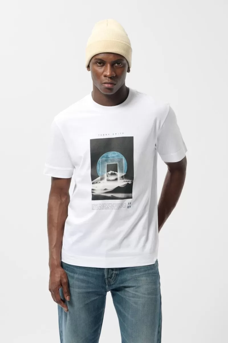 Teddy Smith T-shirt<T-shirt T-SOULAR MC BLANC