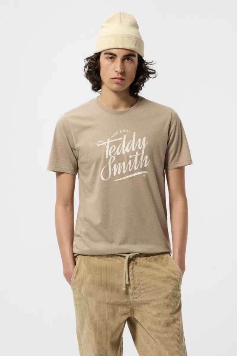 Teddy Smith T-shirt<T-shirt T-TINSLEY MC MOKA BEIGE CHINE MOKABEIGECHINE