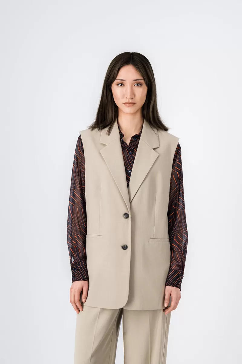 Teddy Smith Veste<Veste sans manches oversize CREAM BISTRETCH BEIGE